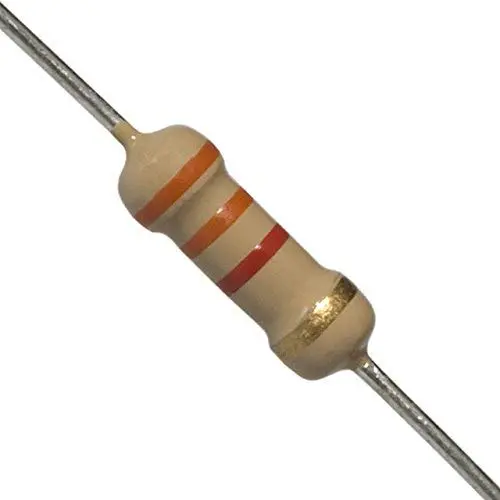 3.3K Ohm 0.25W Carbon Film Resistor (Pack of 100)