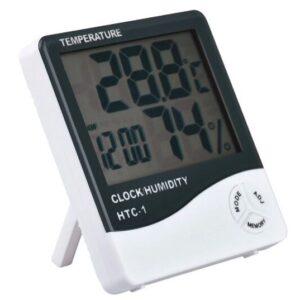 Htc Screen - HTC-1 High Precision Large Screen Electronic Indoor Temperature, Humidity Thermometer with Clock Alarm