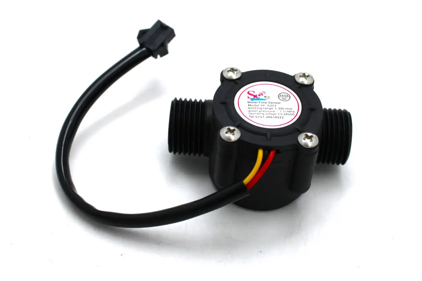 Water Sensor - Water Flow Sensor YF-S201 Flowmeter -Black