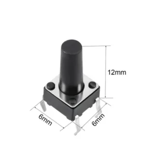Round Switch - 4Pin Round Button SPST Tactile Micro Switch - Height 12mm