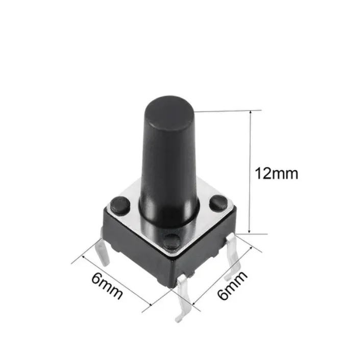 Round Switch - 4Pin Round Button SPST Tactile Micro Switch - Height 12mm