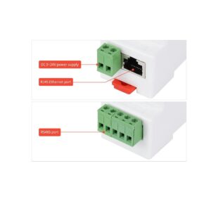 Waveshare Industrial Serial Server, RS485 to RJ45 Ethernet, TCP to Serial, Rail-Mount Support 1