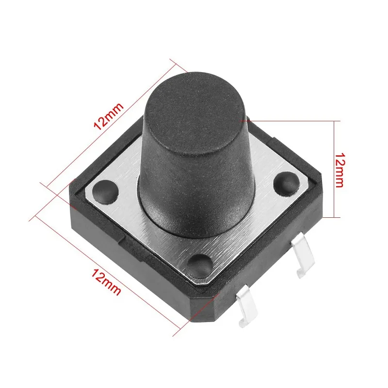 12x12x12mm Tactile Push Button Switch-10Pcs.