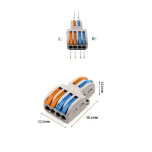 PCT-SPL-42 0.08-2.5mm 4:2 Pole Wire Connector Terminal Block with Spring Lock Lever for Cable Connection