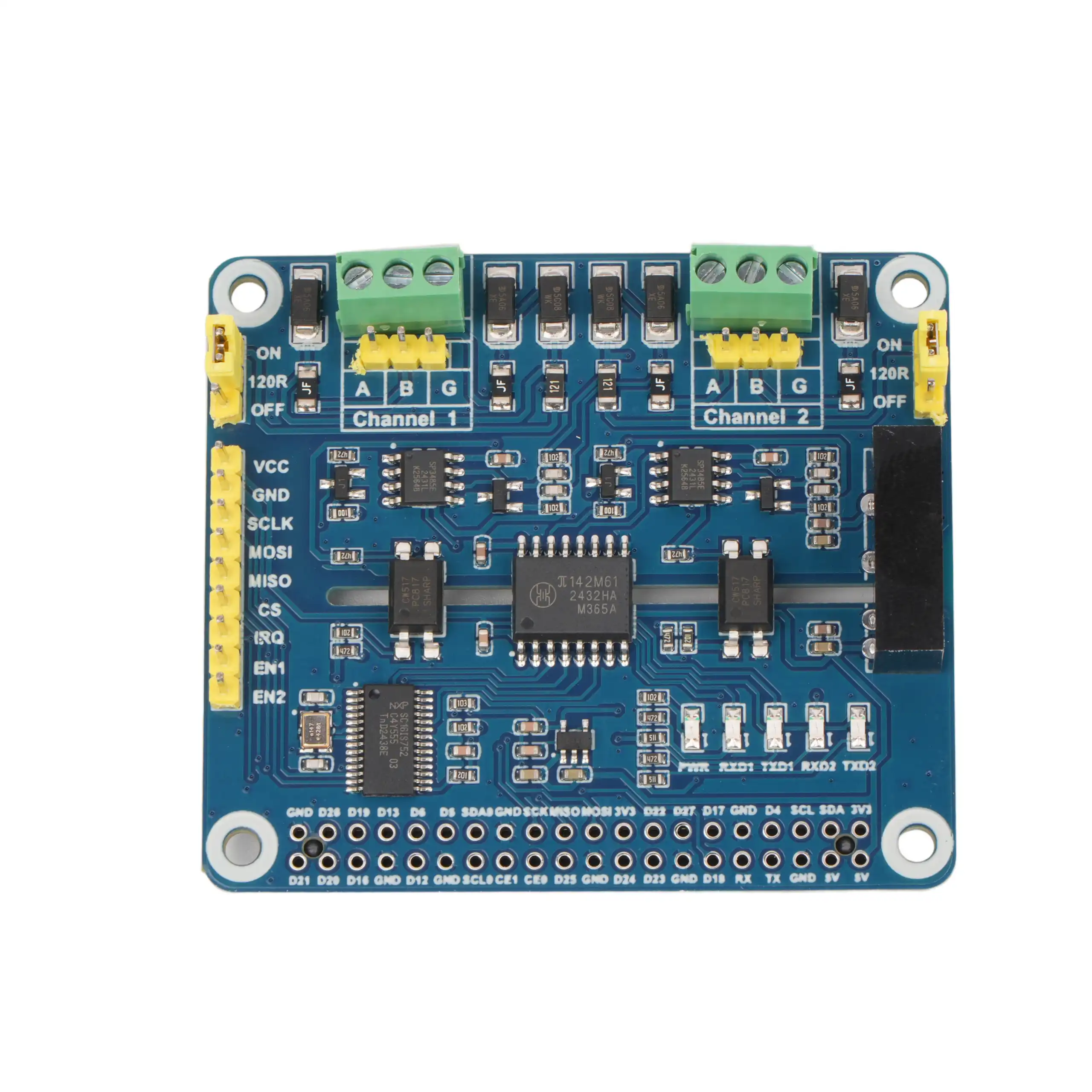Waveshare 2-Channel Isolated RS485 Expansion HAT for Raspberry Pi