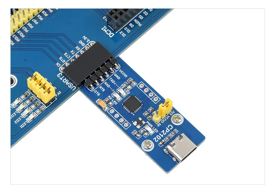 CP2102-USB-UART-Board-Type-C-details-5 Waveshare CP2102 USB UART Board (Type C), USB To UART (TTL) Communication Module, USB-C Connector
