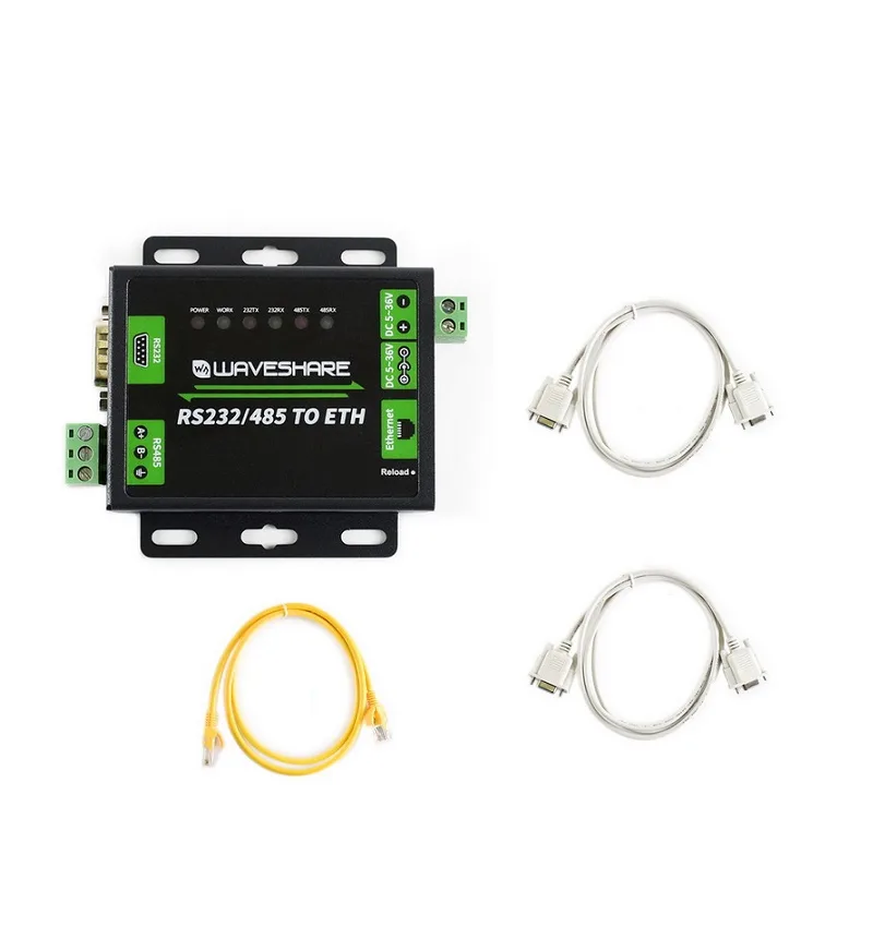 SKU-968461 Waveshare Industrial RS232/RS485 to Ethernet Converter (EU)