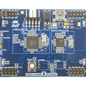 MICROCHIP ATMEGA1284P-XPLD Evaluation Kit, ATMEGA1284P MCU’s, Sensors, Mechanical Buttons, LED’s, UART to USB Bridge