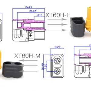 Amass XT60 Male-Female Connector pair with Housing-5Pair 2 XT60H-Male-Female-Connector-Pair-with-Housing-1Pair