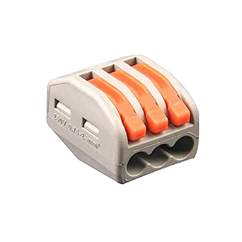Pct-213 Connector - PCT-213 0.08-2.5mm 3 Pole Wire Connector Terminal Block with Spring Lock Lever for Cable Connection