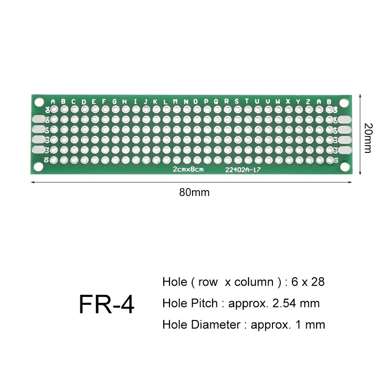 2-x-8-cm-Universal-PCB-Prototype-Board-Single-Sided-2.54mm-Hole-Pitch-3