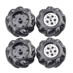 60mm Wheel - 60MM-K Mecanum Wheel Compatible with 6.7mm Coupling (Pack of 4)-Black