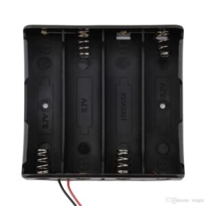 Black Plastic Storage Box Case Holder for Battery 4 x 18650 Cell Box, without Cover