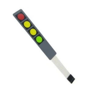 DC 12V 4×1 Key Matrix Membrane Switch Keypad 107x20x0.8mm