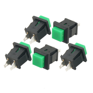 Green DS-429A 10MM 2PIN Self-Locking Square Push Button Switch with Lock.4