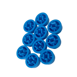 12x12x7.3 mm Round Cap for Square tactile Switch – Blue (Pack of 10)