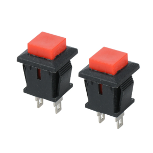 Red DS-429A 10MM 2PIN Self-Locking Square Push Button Switch with Lock.2