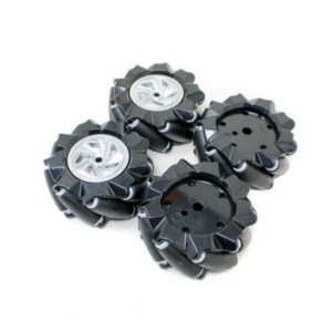 80mm-A Mecanum Wheel Compatible with 6.7mm Coupling (Pack of 4)-Black