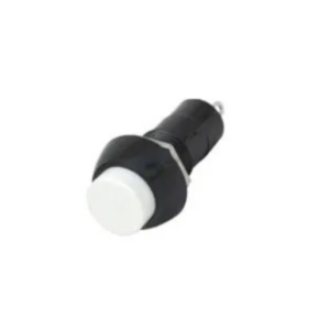 White PBS-11B 12MM 2PIN Momentary Self- Reset Round Plastic Push Button Switch