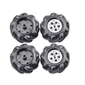 60MM-K Mecanum Wheel Compatible with 6.7mm Coupling (Pack of 4)-Black