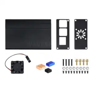 Waveshare DIN Rail Aluminum Case for Raspberry Pi 4 with Cooling Fan and Heatsinks 1