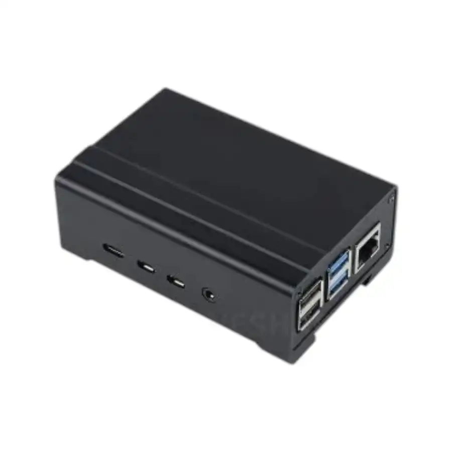 Waveshare DIN Rail Aluminum Case for Raspberry Pi 4 with Cooling Fan and Heatsinks