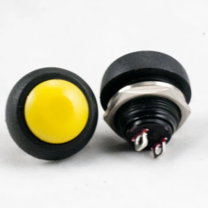 Yellow Waterproof PBS- 33B 12MM 2PIN Self-Reset Mini Round Push Button.3