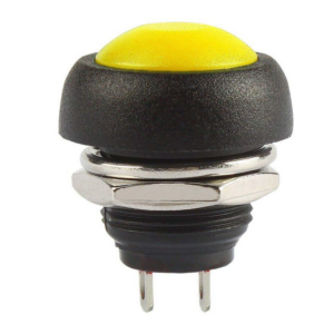 Yellow Waterproof PBS- 33B 12MM 2PIN Self-Reset Mini Round Push Button.6
