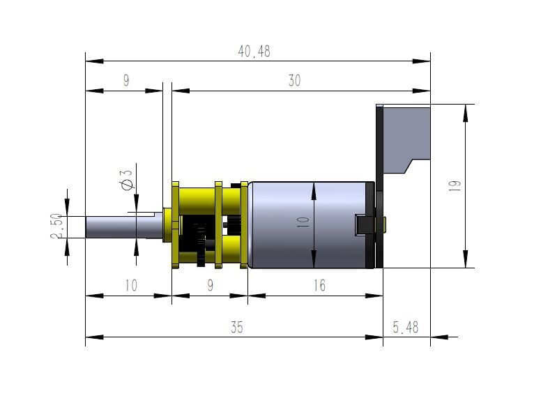 N20 12V 60 Rpm Micro Metal Gear Motor With Encoder