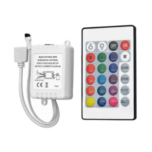 12V 5050 RGB LED Strip Controller box with 24 Key IR Remote Control.3