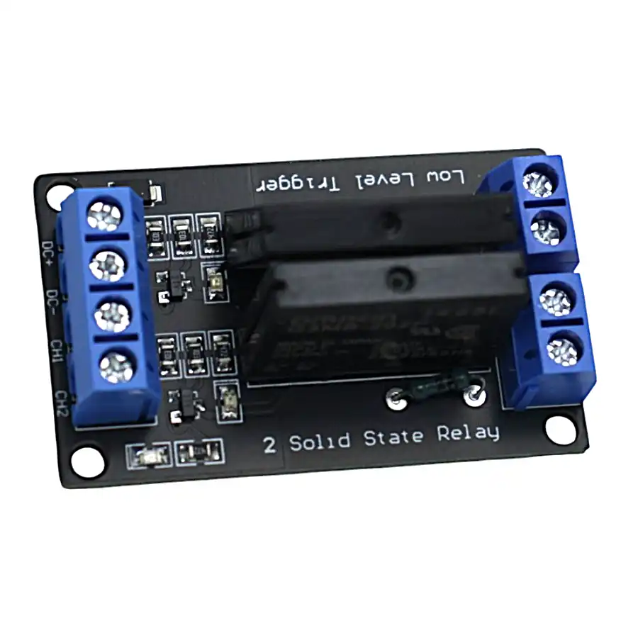 2 Channel 24V Relay Module Solid State Low Level SSR DC Control 250V 2A with Resistive Fuse 1