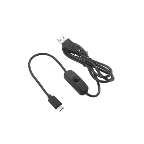 5v Cable Raspberry Pi - 5V 3A USB to Type C Cable With ON/OFF Switch Power Control for Raspberry Pi 4B (1.5 Meters Black)
