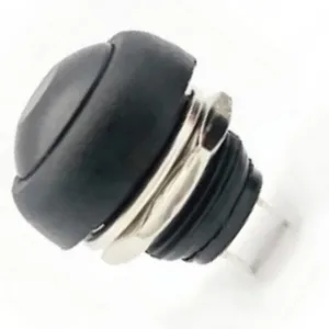 Black Waterproof PBS- 33B 12MM 2PIN Self-Reset Mini Round Push Button.2