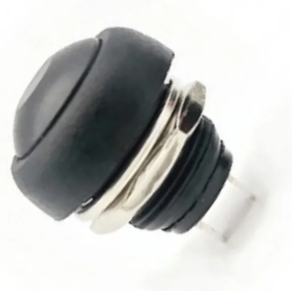 Black Waterproof PBS- 33B 12MM 2PIN Self-Reset Mini Round Push Button.2