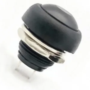 Black Waterproof PBS- 33B 12MM 2PIN Self-Reset Mini Round Push Button.3