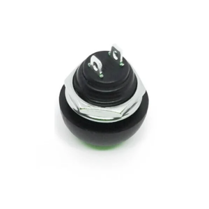 Green Waterproof PBS- 33B 12MM 2PIN Self-Reset Mini Round Push Button.2