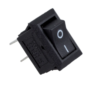 Mini Rocker Switch Black Button Black Housing 2 Pin ON-OFF - KCD1-101-BK.4