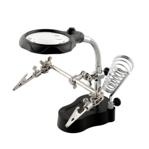 TE-801 Multi-function LED Magnifier PCB Soldering iron Stand Holder Table Magnifying glass 35X 12X w 2-LED Light.2