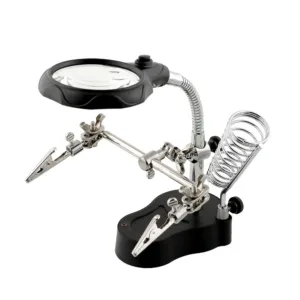 TE-801 Multi-function LED Magnifier PCB Soldering iron Stand Holder Table Magnifying glass 35X 12X w 2-LED Light.2