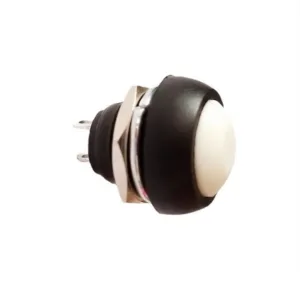 White Waterproof PBS- 33B 12MM 2PIN Self-Reset Mini Round Push Button.3