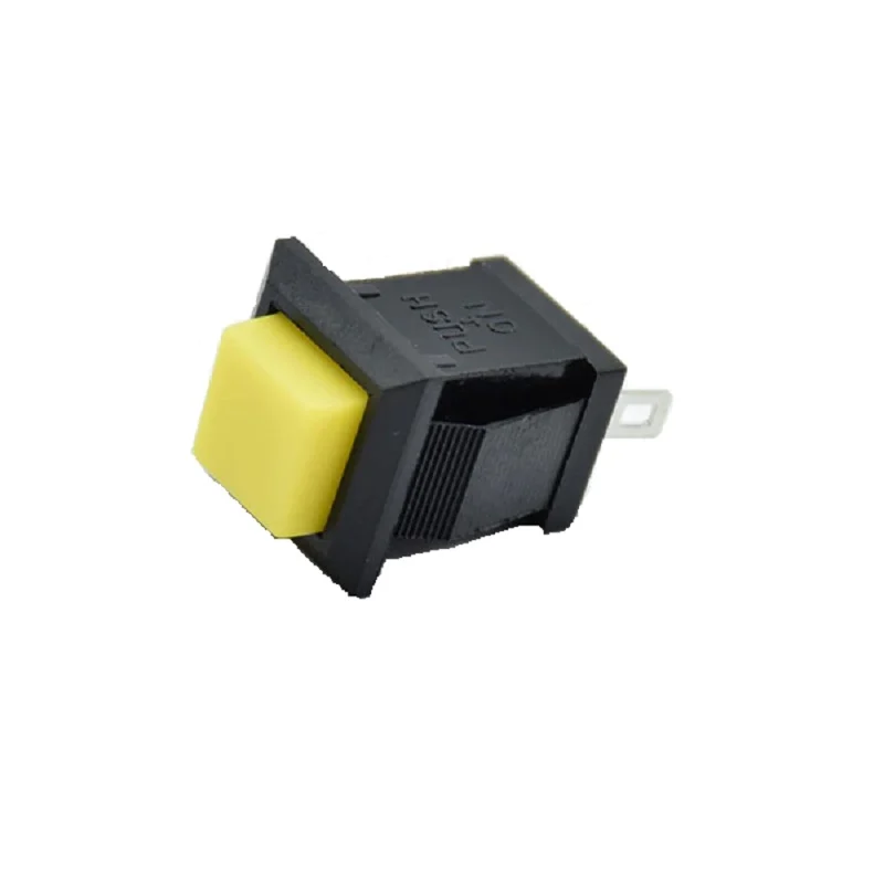 Yellow DS-430 2PIN ONOFF Self-Reset Square Push Button Switch(NO Press Break).1 Self-Reset Square Push Button Switch