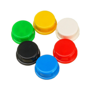 12x12x7.3 mm Round Cap for Square tactile Switch Black (10 Pcs.)