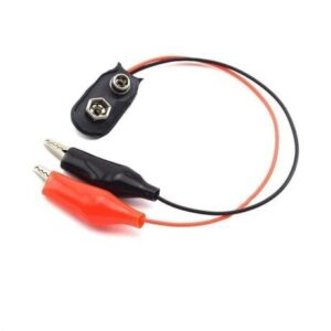9v Connector - T Type 9V Battery, Clips Connector, Buckle with Alligator, Clips – Pack of 2