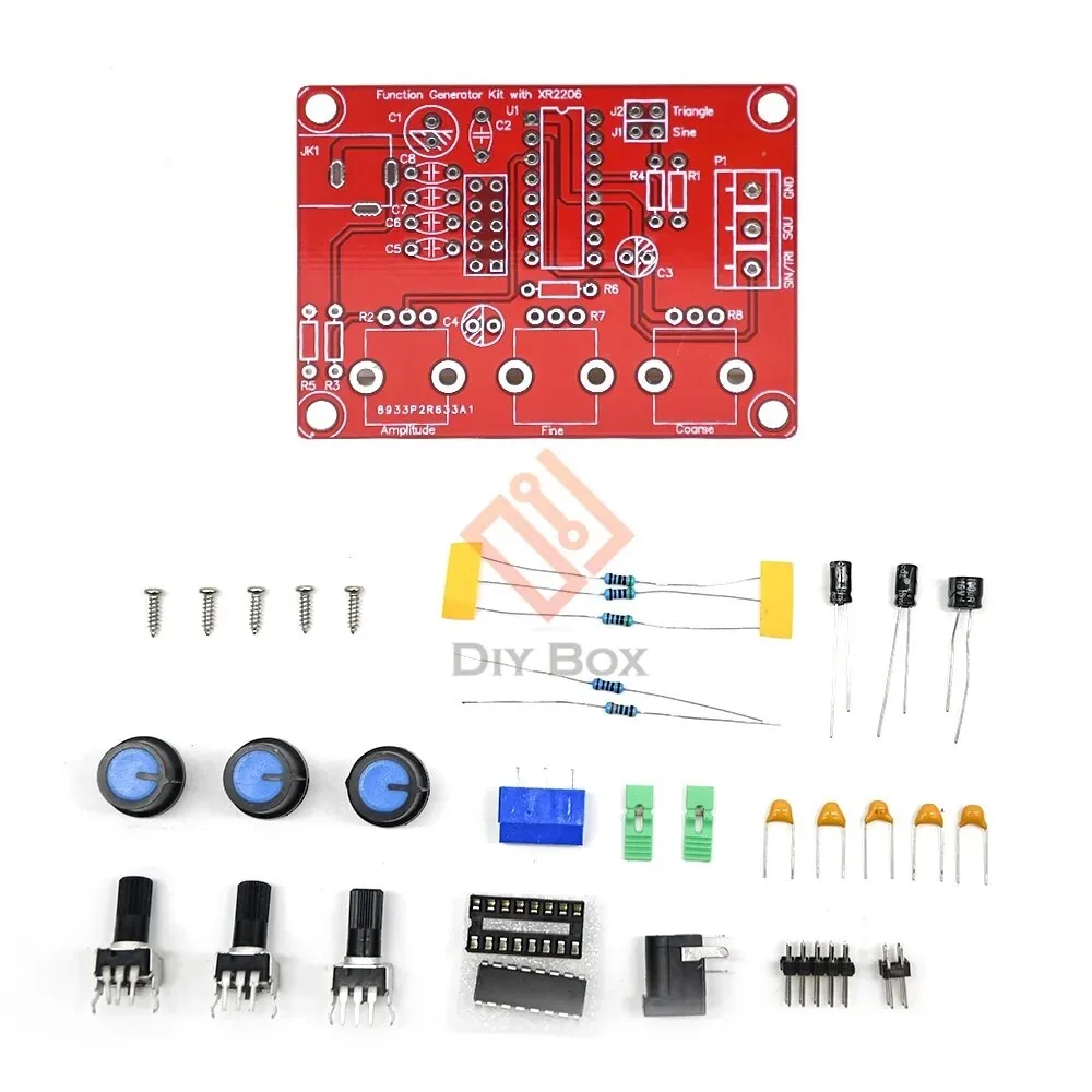 Xr2206 Kit - DIY 1Hz -1MHz XR2206 High Precision Function Signal Generator Kit Sine/Triangle/Square Output Signal Generato...