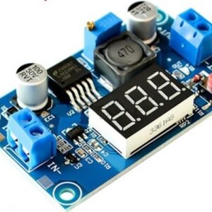 Lm2596 Module Red - LM2596 DC-DC Adjustable Step-down Module with Digital Display Voltmeter （Red Button Switch)