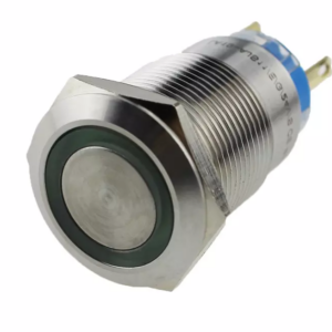 12mm Led - Flat Head 12MM 12-24V Waterproof Self-Locking Metal Push Button Switch with Green Led Light