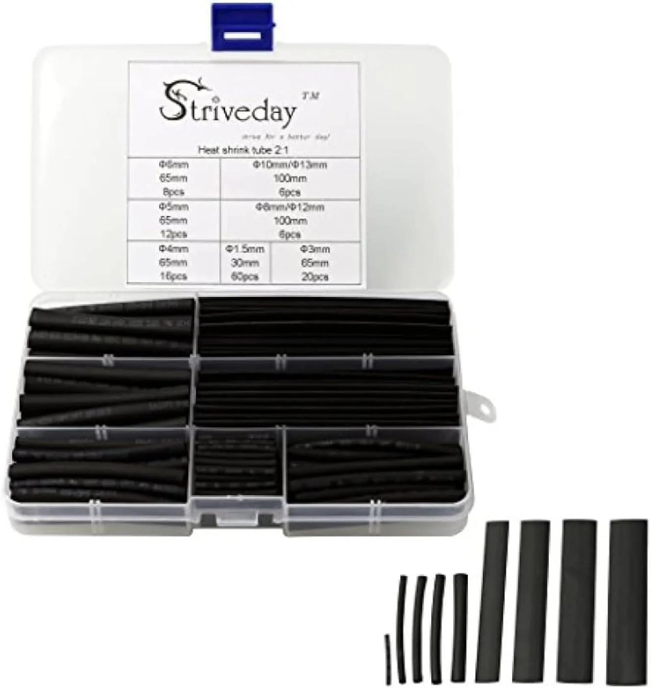 Shrink Tube - 140pcs black heat shtink kit