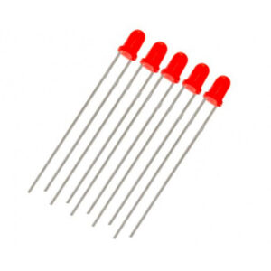 28mm Led - 28mm Leg LED 3MM Red Use 2V 20mA(Pack of 50)