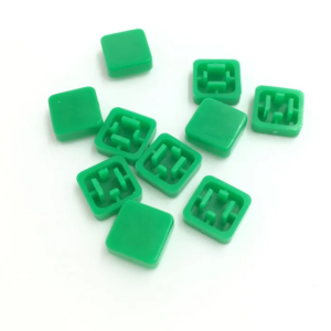 7.3mm Switch - Square Cap for 12*12*7.3mm Square Tactile Switch Green(Pack of 10)