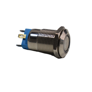 Flat Head 12MM 3-6V Waterproof Self-Locking Metal Push Button Switch with Yellow Led Light